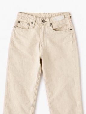R13 Women's Straight Leg Jeans in Light Beige